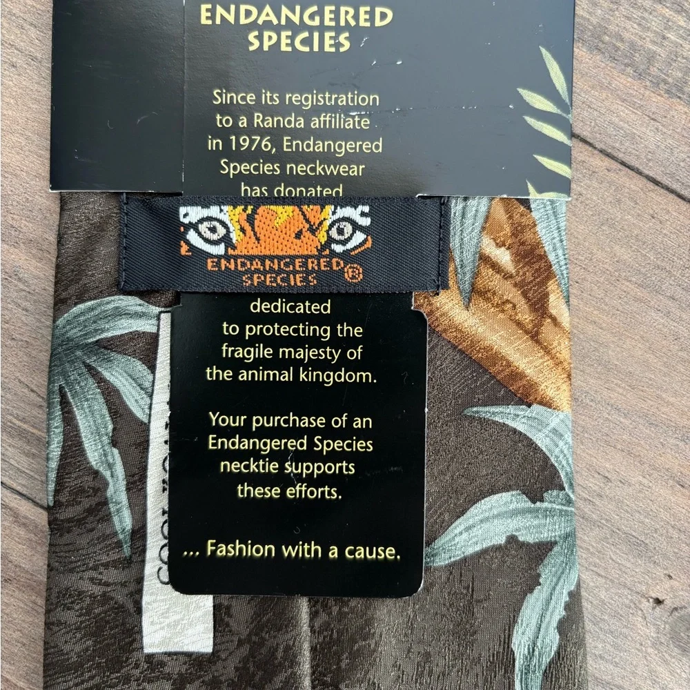 Endangered species Koala print tie and Jim Fowler autographed postcard